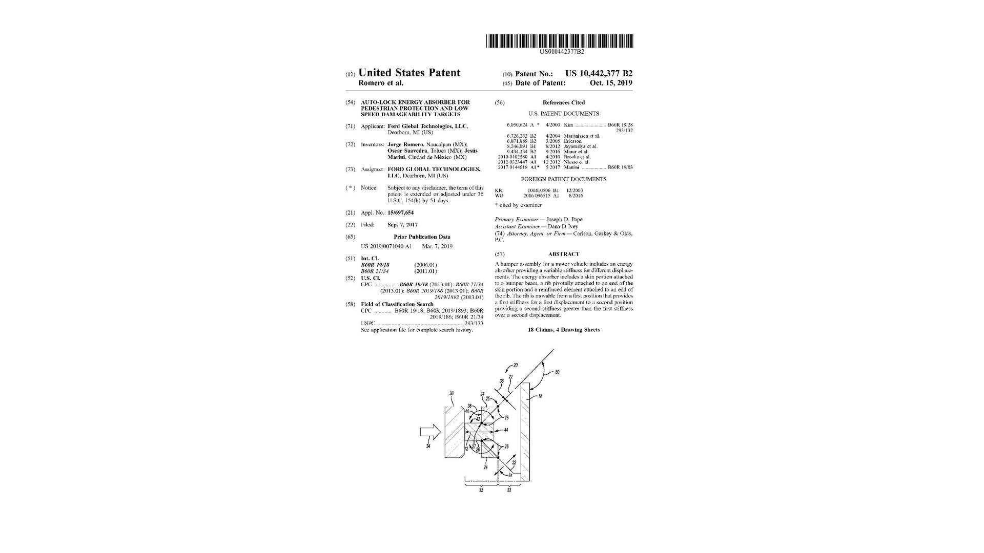 Energy absorber patent illustration